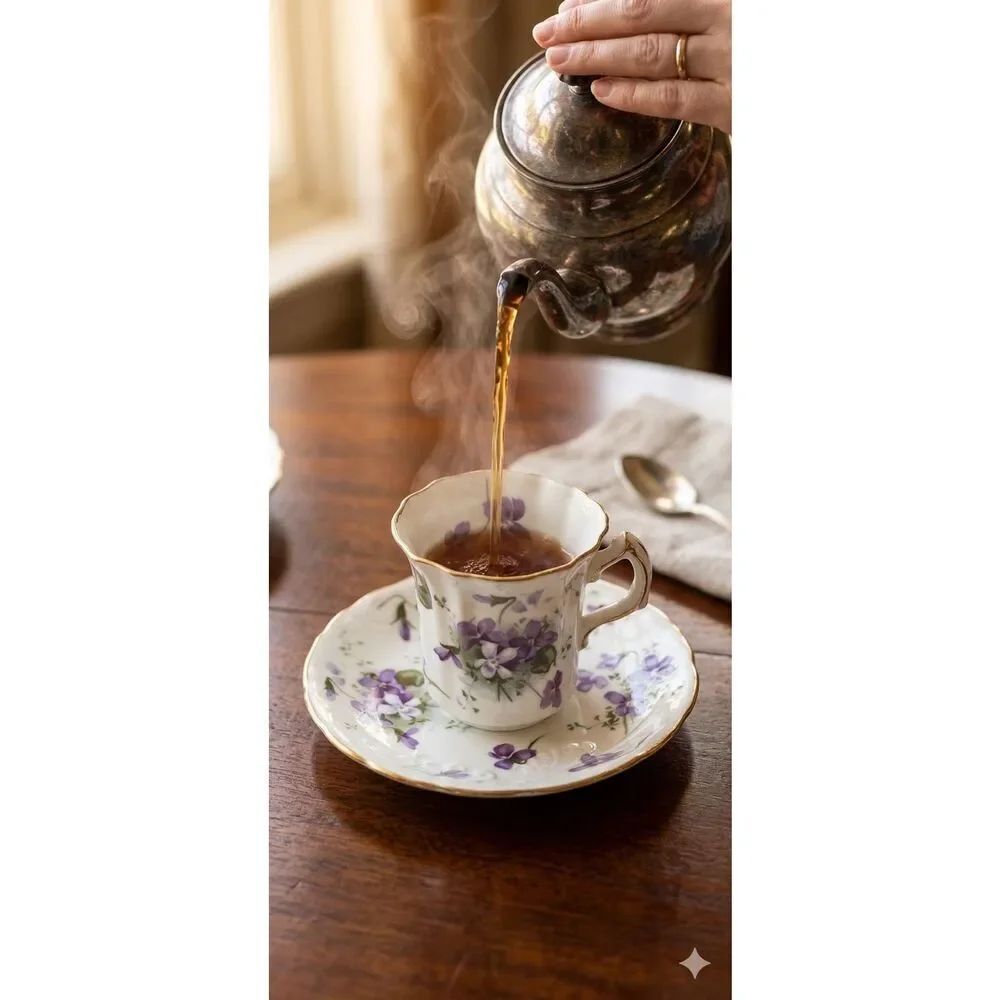 Vintage Hammersley Victorian Violets tea cup & saucer